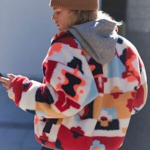 Colorful Patterned Fleece Jacket
